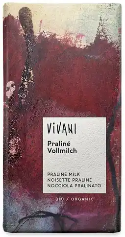 De Online Drogist Vivani chocoladereep melk praliné 100gr aanbieding