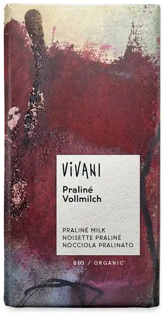 De Online Drogist Vivani chocoladereep melk praliné 100gr aanbieding