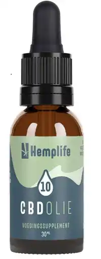 De Online Drogist Hemplife cbd olie 10% druppels 30ml aanbieding