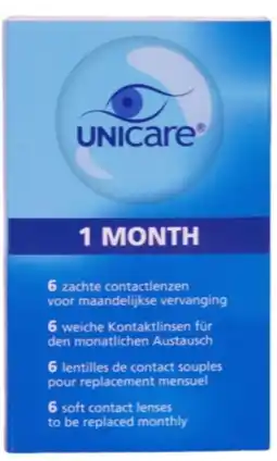 De Online Drogist Unicare 1 month 6 zachte contactlenzen -4.00 6st aanbieding