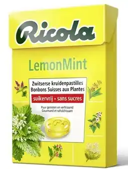 De Online Drogist Ricola lemonmint kruidenpastilles suikervrij 50gr aanbieding