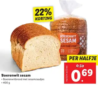 Lidl Boerenwit sesam 400 g aanbieding