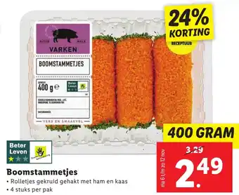 Lidl Beter Leven Boomstammetjes 400 GRAM aanbieding
