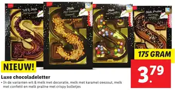 Lidl Luxe chocoladeletter 175 GRAM aanbieding