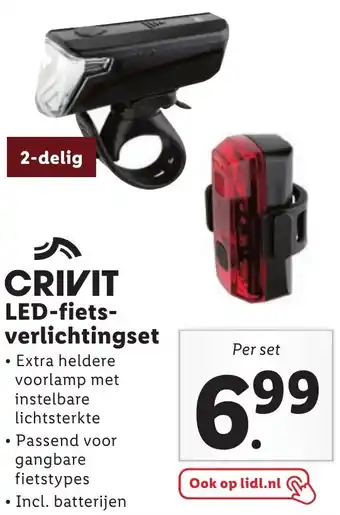 Lidl CRIVIT LED-fiets-verlichtingset aanbieding