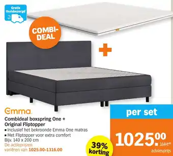 Albert Heijn Emma Combideal boxspring One + Original Fliptopper aanbieding