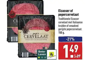 ALDI Elzasser Of Pepercervelaat 150g aanbieding