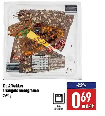 ALDI De Afbakker Triangels Meergranen 2x90g aanbieding