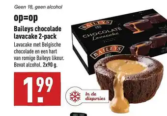 ALDI Baileys Chocolade Lavacake 2-Pack 2x90g aanbieding