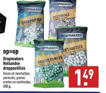 ALDI Dropmakers Hollandse Droppastilles 250g aanbieding