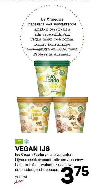 Ekoplaza Vegan Ijs Ice Cream Factory 500ml aanbieding