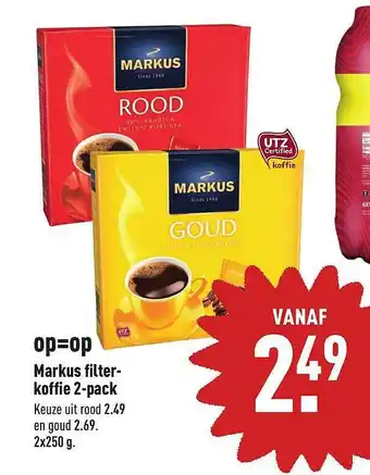 ALDI Markus Filterkoffie 2-Pack 2x250g aanbieding