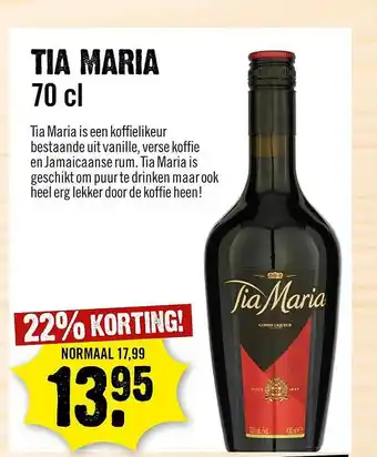 Dirck 3 Tia Maria 70 Cl 22% Korting aanbieding