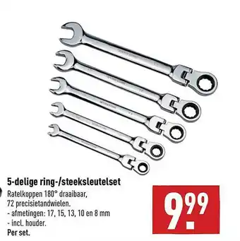 ALDI 5-Delige Ring--Steeksleutelset aanbieding