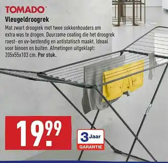 ALDI Tomado Vleugeldroogrek 205x55x103 cm aanbieding