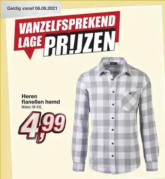 Kik Heren Flanellen Hemd M-XXL aanbieding