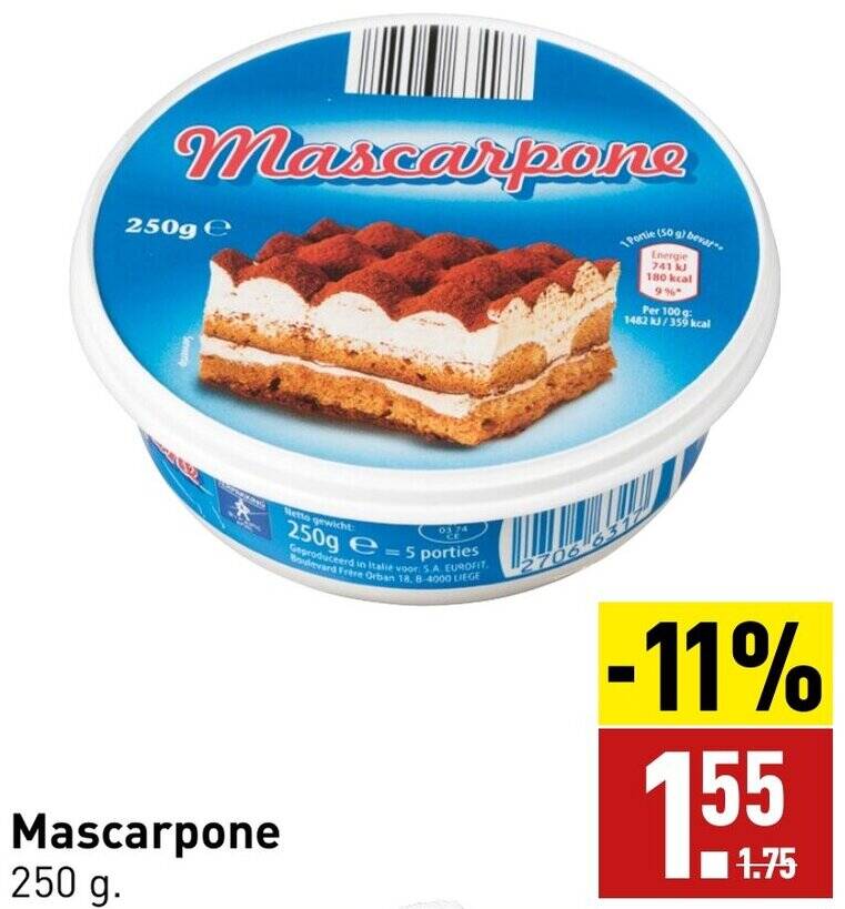 Mascarpone 250 g aanbieding bij ALDI