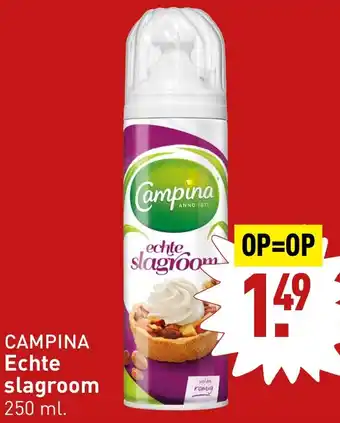 ALDI CAMPINA Echte slagroom 250 ml aanbieding