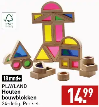 ALDI PLAYLAND Houten bouwblokken 24-delig aanbieding