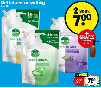 Kruidvat Dettol zeep navulling 500 ml aanbieding