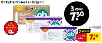 Kruidvat OB Extra Protect en Organic aanbieding