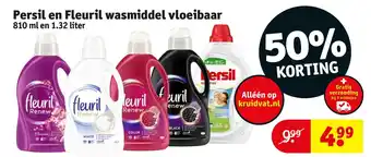 Kruidvat Persil en Fleuril wasmiddel vloeibaar 810 ml en 1.32 liter aanbieding