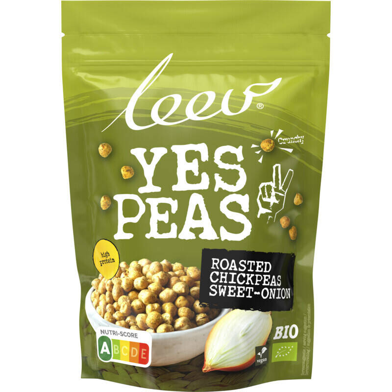 Leev yes peas roasted chickpeas sweetonion aanbieding bij Albert Heijn