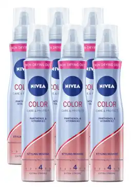 De Online Drogist Nivea color care & protect styling mousse multiverpakking 6x150ml aanbieding