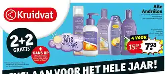 Kruidvat Alle Andrélon 2+2 Gratis 4x300 ml aanbieding