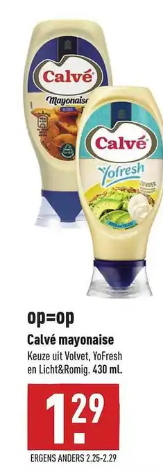 ALDI Calvé Mayonaise Volvet, YoFresh En Licht&Romig 430ml aanbieding