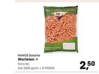 HANOS Hanos Selektie Wortelen Extra Fijn 2500 gram aanbieding