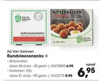 HANOS Ad Van Geloven Rundvleessnacks Bitterballen Of Kroketten 10% aanbieding