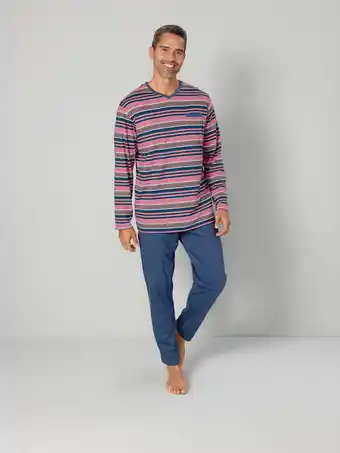 Klingel Pyjama met ingebreid streeppatroon g gregory roze/marine aanbieding