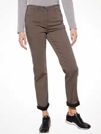 Klingel Thermojeans met strassteentjesmotief relaxed by toni taupe aanbieding