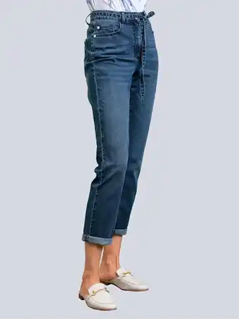 Klingel Jeans met bindceintuur alba moda jeansblauw aanbieding