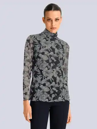 Klingel Shirt met bloemenprint alba moda marine/steen aanbieding