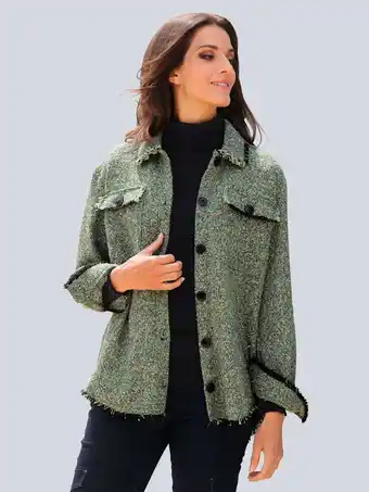 Klingel Jas in bouclélook alba moda groen/zwart aanbieding