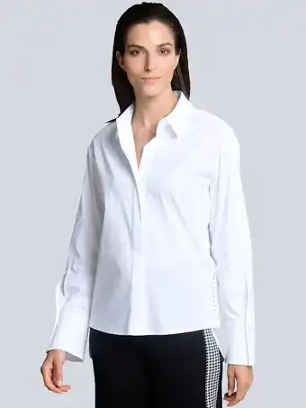 Klingel Blouse met siersteentjes alba moda wit aanbieding