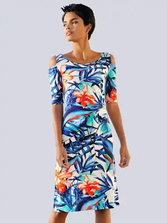 Klingel Jurk met cut-outs bij de schouders alba moda blauw aanbieding