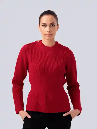 Klingel Trui met modieuze knopen alba moda rood aanbieding