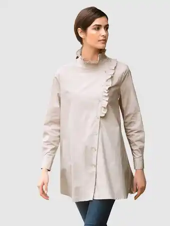 Klingel Blouse met volant aan de kraag alba moda steen aanbieding