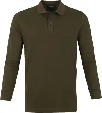 Suitable Scotch and soda long sleeve polo donkergroen aanbieding