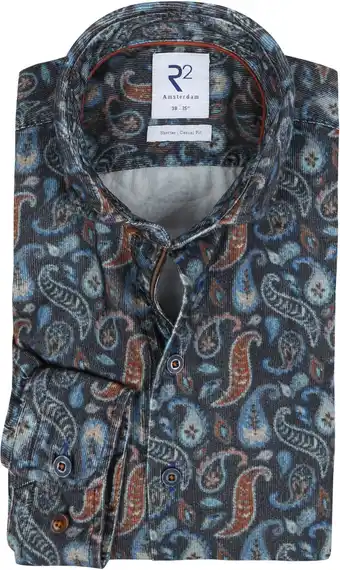 Suitable R2 overhemd widespread paisley donkerblauw aanbieding