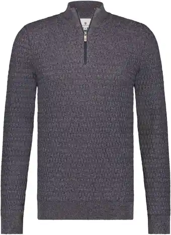 Suitable State of art half zip structuur donkerblauw aanbieding