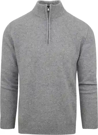 Suitable Suitable half zip trui wol blend grijs aanbieding