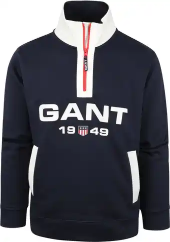 Suitable Gant half zip sweat logo navy aanbieding