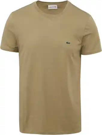 Suitable Lacoste t-shirt bruin aanbieding