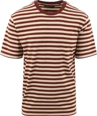 Suitable Marc o'polo t-shirt streep bruin aanbieding