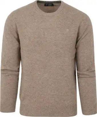 Suitable Hackett pullover beige lamswol aanbieding