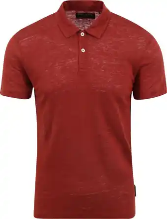 Suitable Marc o'polo poloshirt linnen rood aanbieding